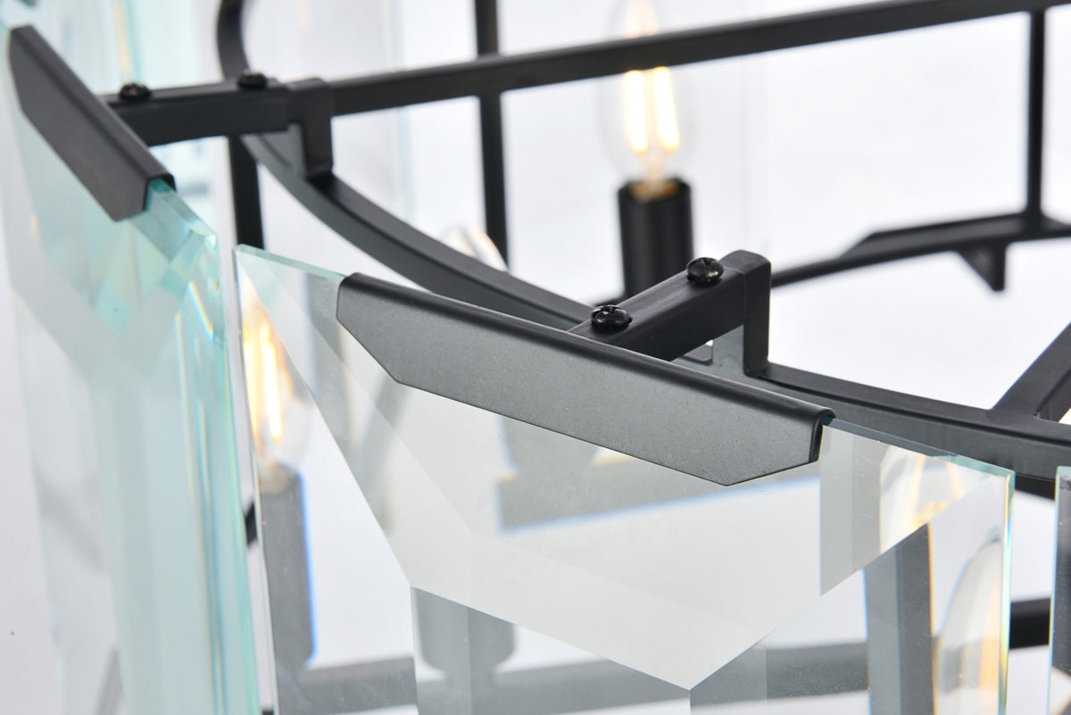 Monaco 8 light Flat Black (Matte) Chandelier Clear Glass Crystal