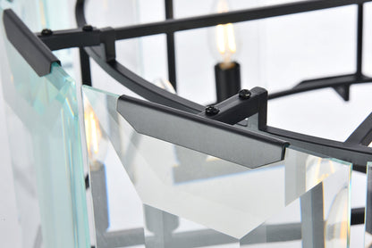 Monaco 8 light Flat Black (Matte) Chandelier Clear Glass Crystal