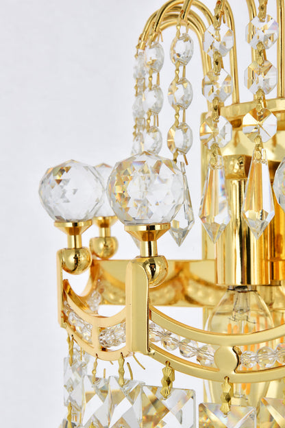 Corona 2 light Gold Wall Sconce Clear Royal Cut Crystal