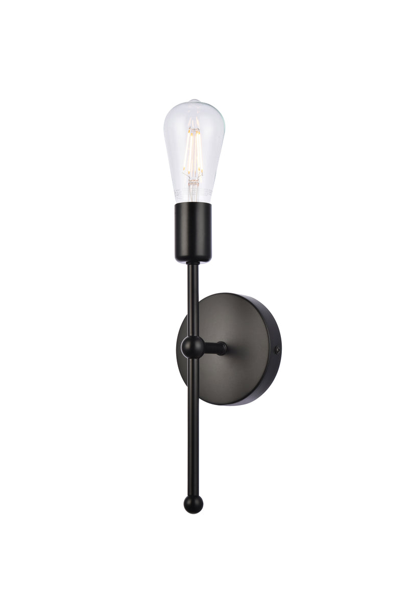 Keely 1 light black wall sconce
