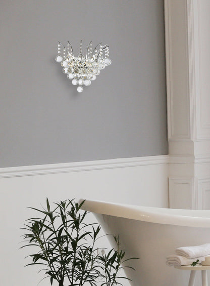 Victoria 3 light Chrome Wall Sconce Clear Royal Cut Crystal