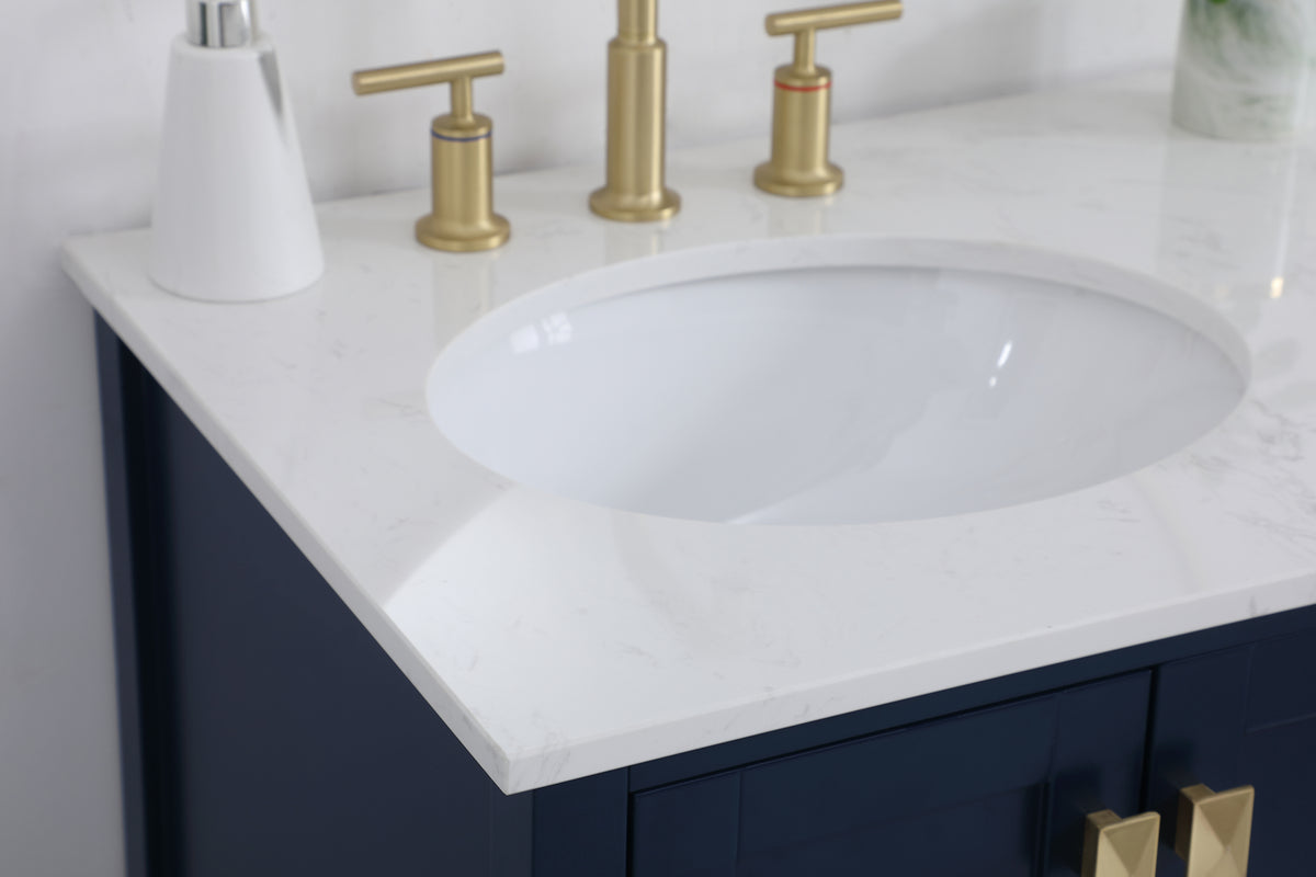 32 inch Single Bathroom Vanity in Blue