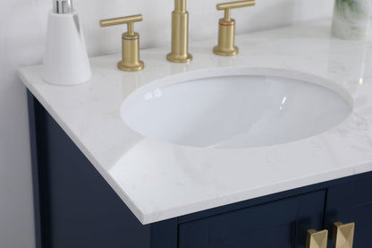 32 inch Single Bathroom Vanity in Blue
