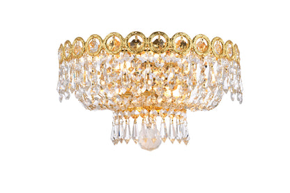 Century 2 light Gold Wall Sconce Clear Royal Cut Crystal