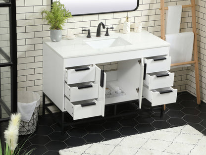 48 inch Single bathroom vanity in white