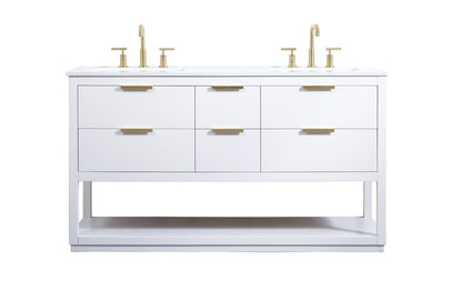 60 inch Single bathroom vanity in white