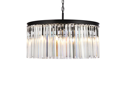 Sydney 8 light Matte Black Chandelier Clear Royal Cut Crystal