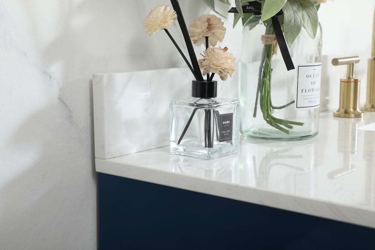 48 inch Single bathroom vanity in blue with backsplash