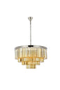 Sydney 17 light polished nickel Chandelier Golden Teak (Smoky) Royal Cut Crystal