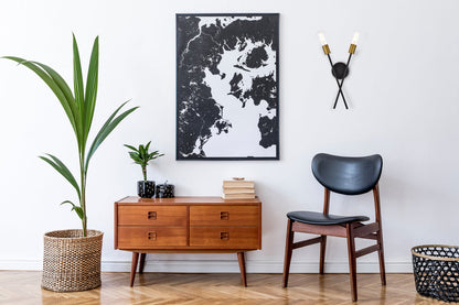 Armin 2 lights wall sconce in black with brass