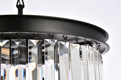 Sydney 6 light Matte Black Pendant Clear Royal Cut Crystal