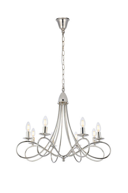 Lyndon 8 light polished Nickel Pendant