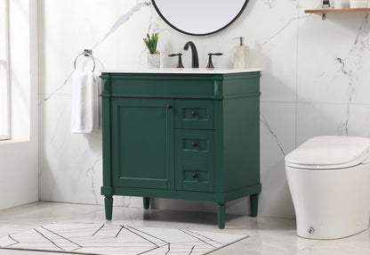 32 inch Single bathroom vanity in green