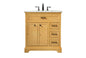 32 inch Single bathroom vanity in natural wood