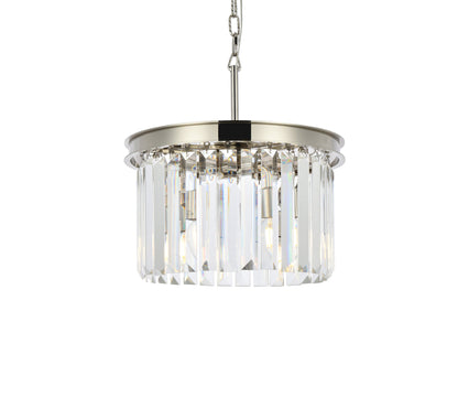 Sydney 3 light polished nickel Pendant Clear Royal Cut Crystal