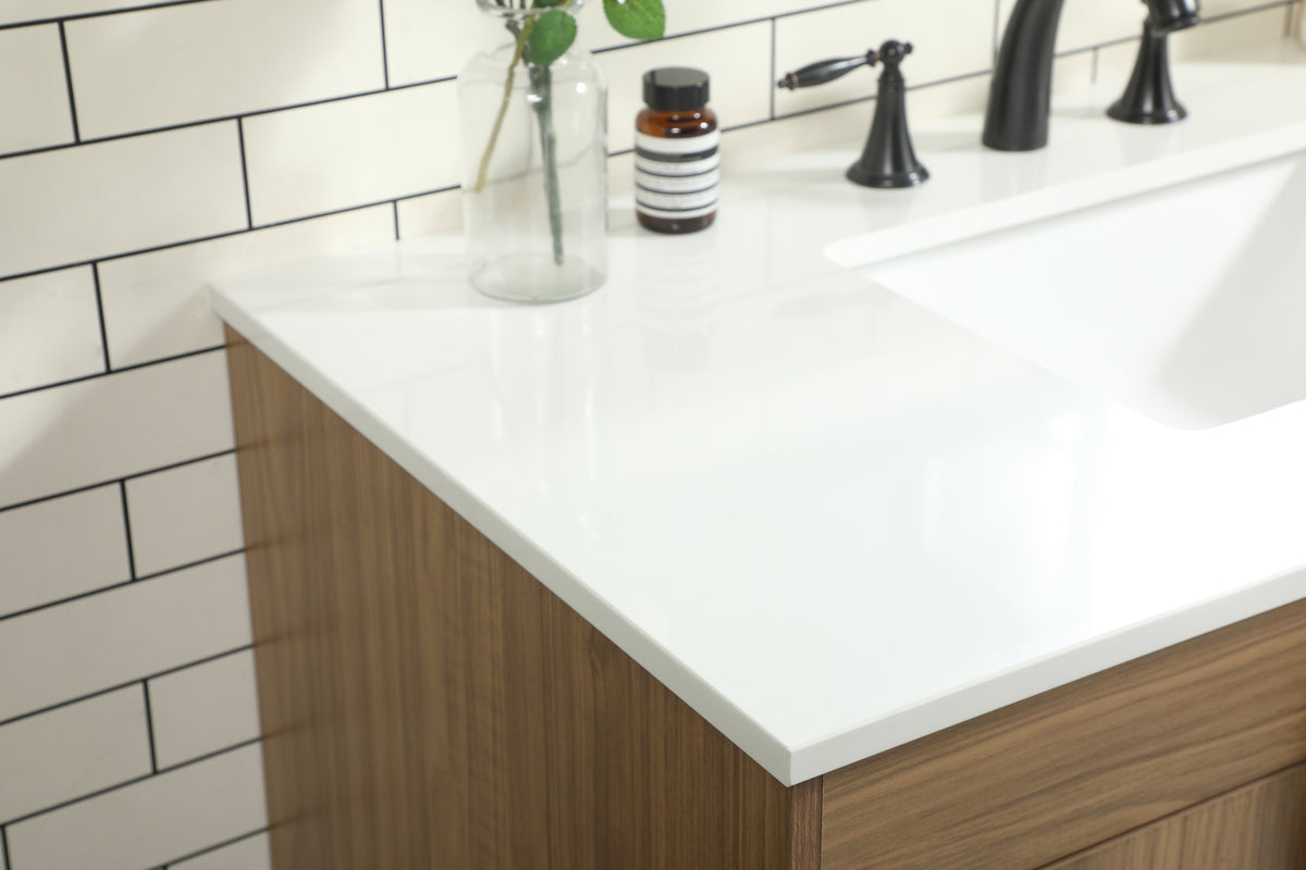 42 inch Single bathroom vanity in walnut brown