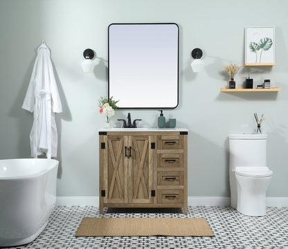36 inch Single bathroom vanity in natural oak