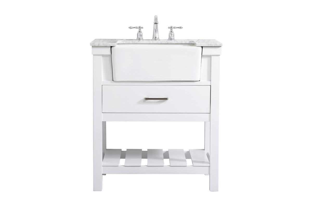 30 inch Single bathroom vanity in white
