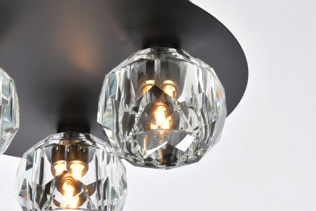 Graham 3 Light Ceiling Lamp in Black
