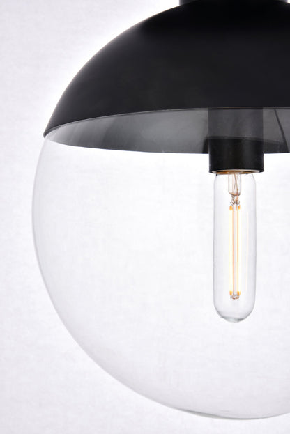 Eclipse 1 Light Black Flush Mount With Clear Glass