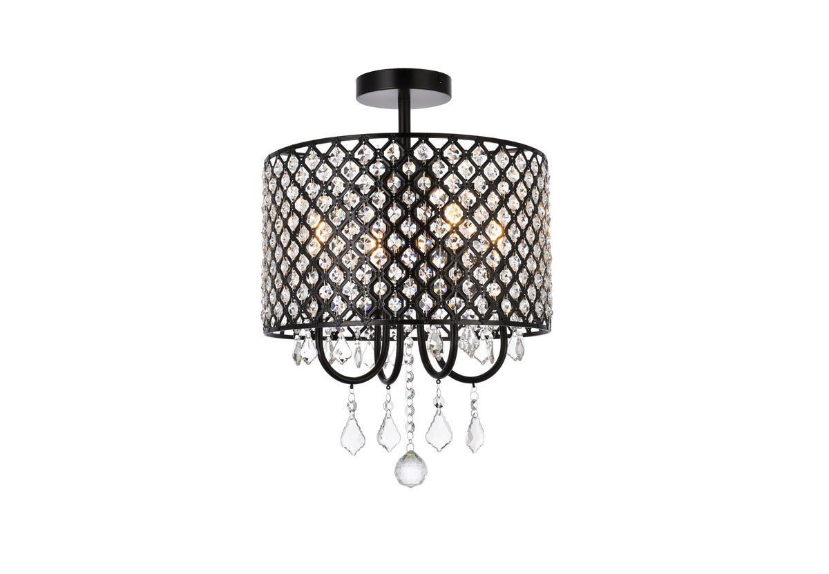 Elise 14 inch flush mount in black