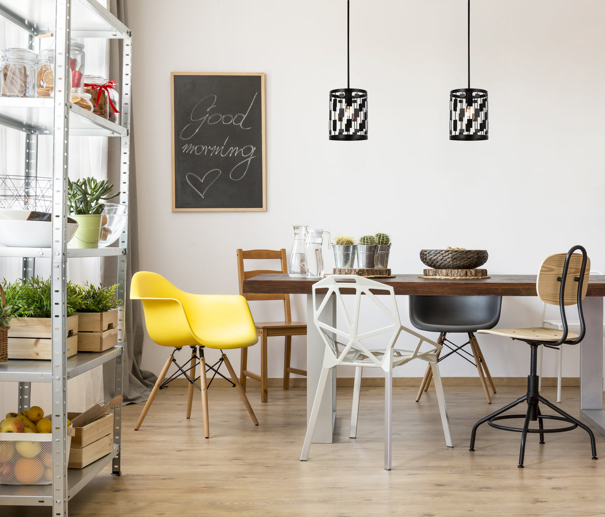 Levante 1 light pendant in black