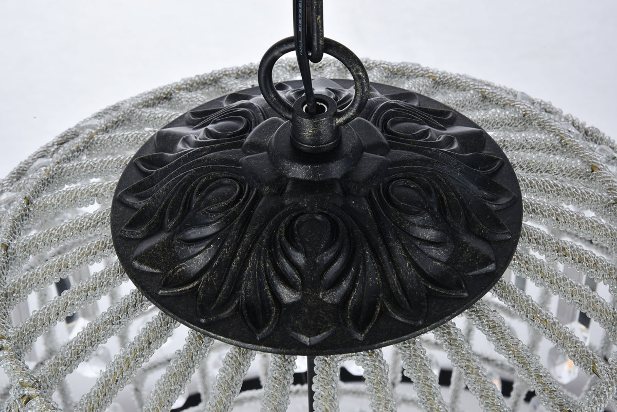 Olivia 3 light Dark Bronze Pendant Clear Royal Cut Crystal