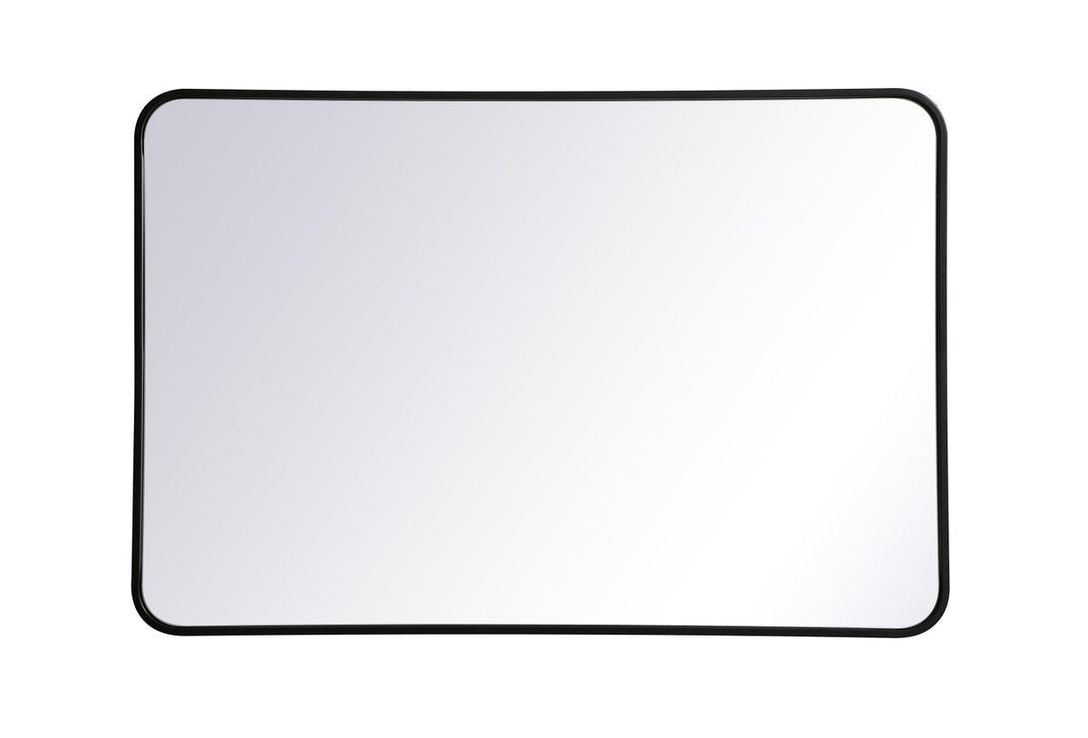 Soft corner metal rectangular mirror 27x40 inch in Black