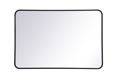 Soft corner metal rectangular mirror 27x40 inch in Black