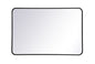 Soft corner metal rectangular mirror 27x40 inch in Black