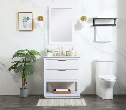 30 inch Single bathroom vanity in white