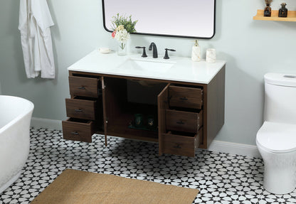48 inch Single bathroom vanity in walnut