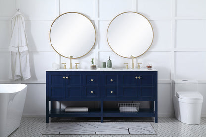 72 inch Double Bathroom Vanity in Blue