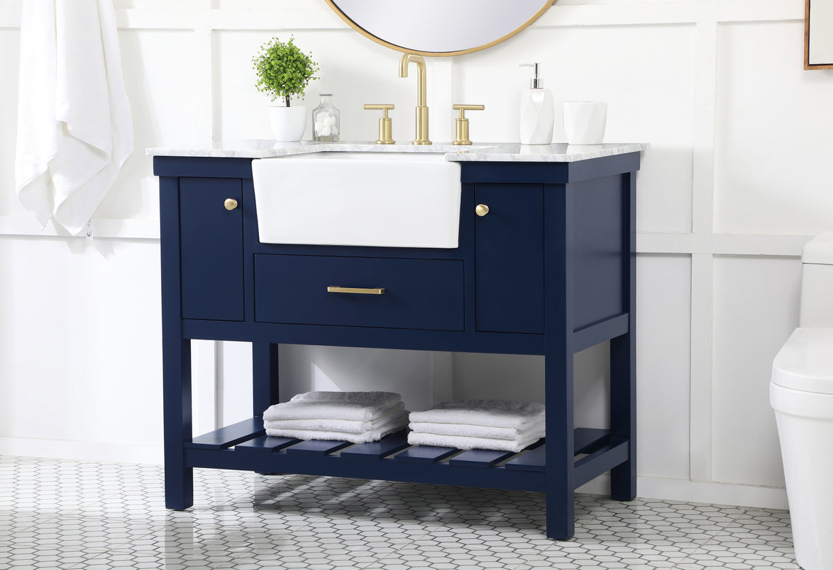 42 inch Single bathroom vanity in blue