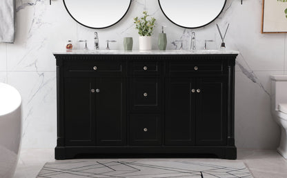 60 inch double bathroom vanity set in black