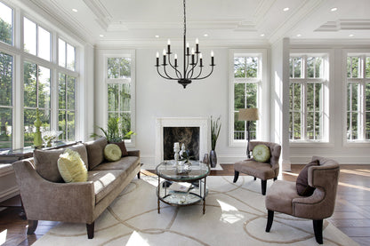 Westley 9 lights pendant in black