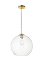 Baxter 1 Light Brass Pendant With Clear Glass