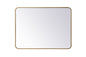 Soft corner metal rectangular mirror 27x36 inch in Brass
