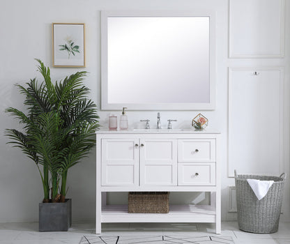 42 inch Single Bathroom Vanity in White
