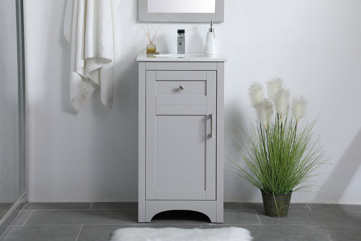 18 inch Single Bathroom Vanity in Grey