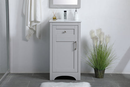 18 inch Single Bathroom Vanity in Grey