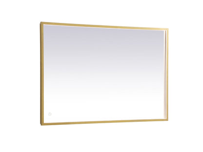Pier 27x40 inch LED mirror with adjustable color temperature 3000K/4200K/6400K in brass