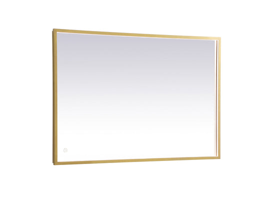 Pier 27x40 inch LED mirror with adjustable color temperature 3000K/4200K/6400K in brass