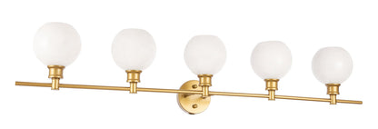 Collier 5 light Brass and Frosted white glass Wall sconce
