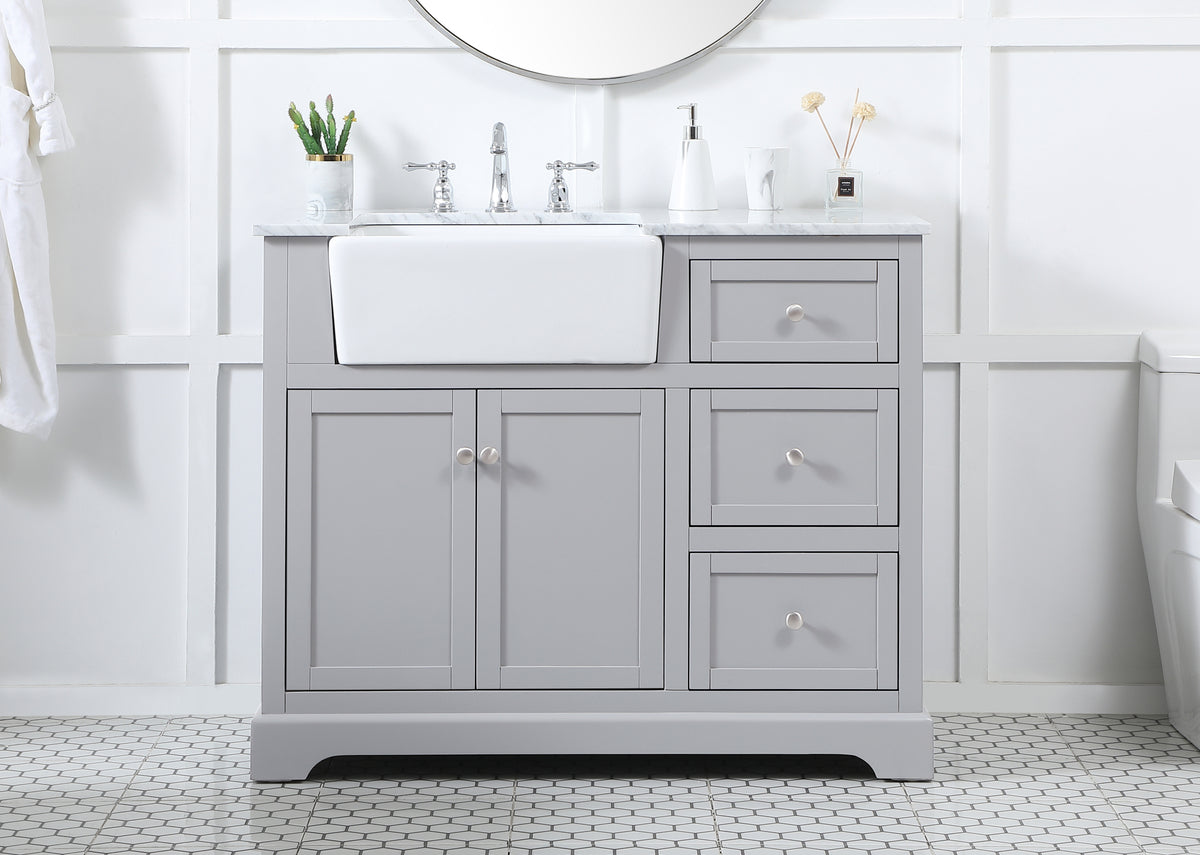 42 inch Single bathroom vanity in grey