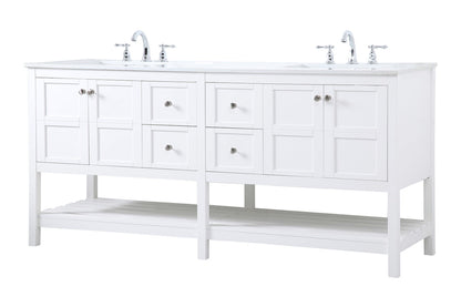 72 inch Double Bathroom Vanity in White
