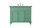 42 inch Single Bathroom vanity in vintage mint with ivory white engineered marble