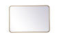 Soft corner metal rectangular mirror 24x36 inch in Brass