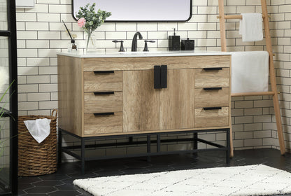 48 inch Single bathroom vanity in natural oak