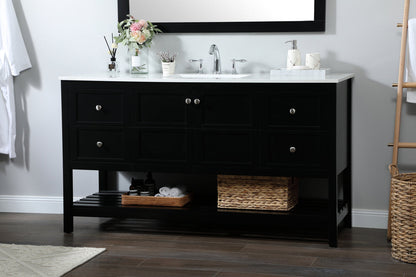 60 inch Single bathroom vanity in black